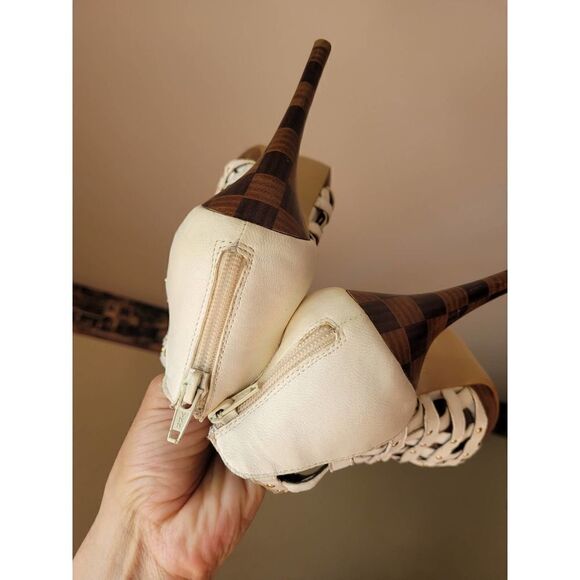 Women's Sandal Stiletttos summer boots studded BABY PHAT Marianela white 10 - Picture 4 of 12